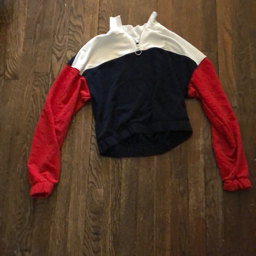 A cropped sweater